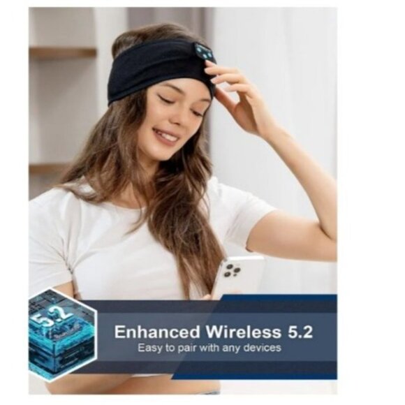 Lullaband Sleep Headphones Headband Bluetooth 5.2 Black Wireless 10-Hour Battery - Picture 3 of 9